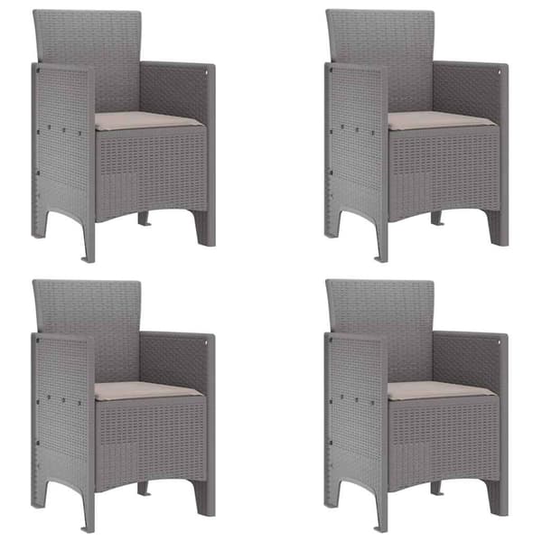 vidaXL Trädgårdsmöbelset 5 pcs Ljusgrå Polypropylen