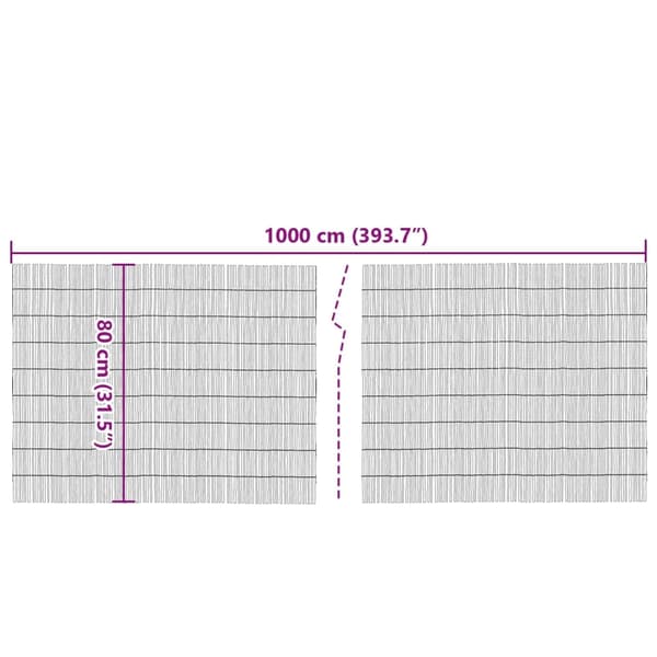 vidaXL Hagegjerde 1000x80 cm siv