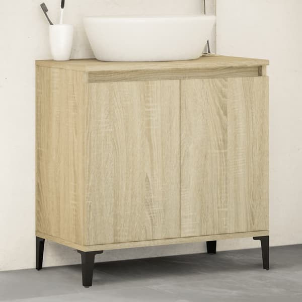 vidaXL Servantskap sonoma eik 58x33x60 cm konstruert tre