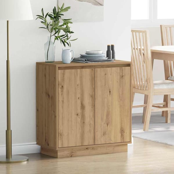 vidaXL LED sideboard for Artisan eik 71 x 34,5 x 75 cm Konstruert tre