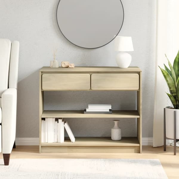 vidaXL Konsollbord SAUDA eik 89,5x36,5x73 cm heltre furu