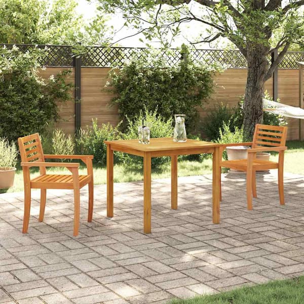 vidaXL Hage Spisegruppe 3 pcs Brun Solid akasietre