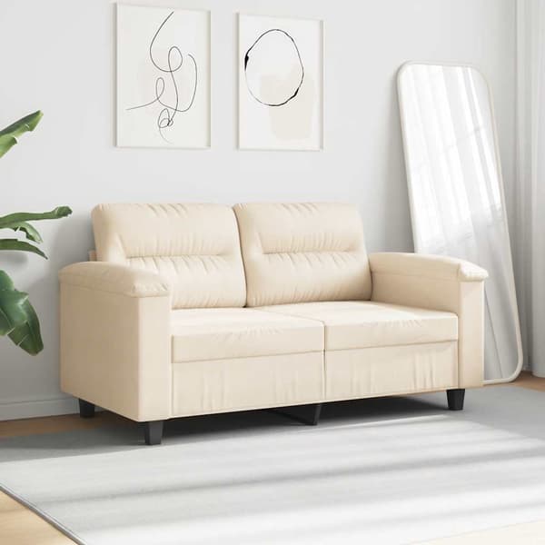 vidaXL 2-sitssoffa Beige 120 cm mikrofibertyg