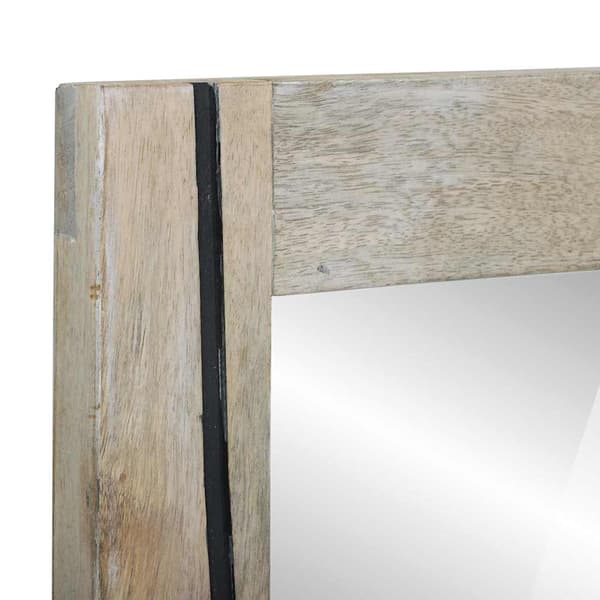 vidaXL Baderomsspeil Brun 70 x 50 x 2,5 cm Glass og solid mango tre