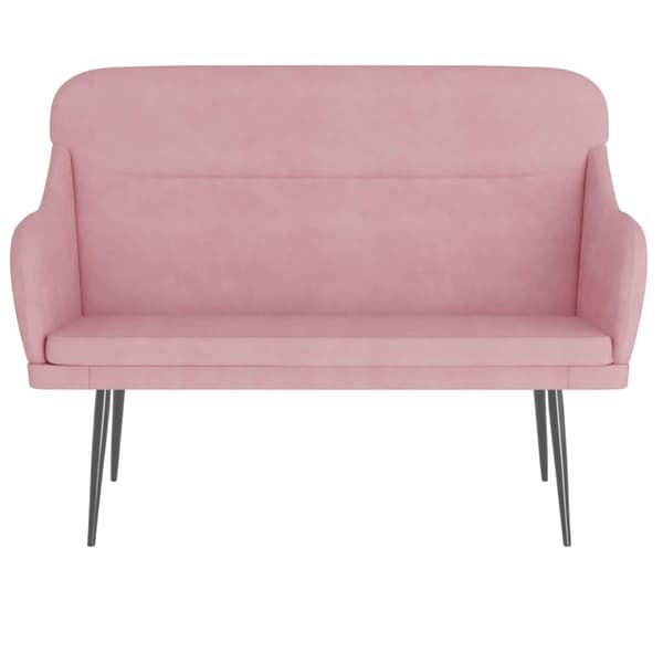 vidaXL Bänk rosa 110x76x80 cm sammet