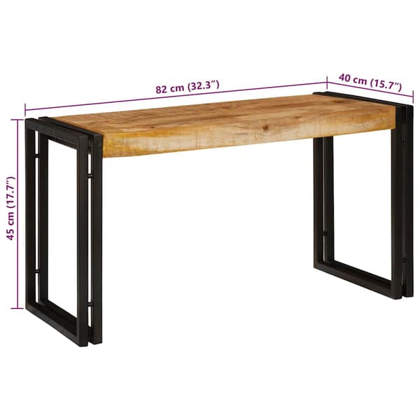 vidaXL Nesting Bord 3 pcs Brun og svart Solid mango tre og metall