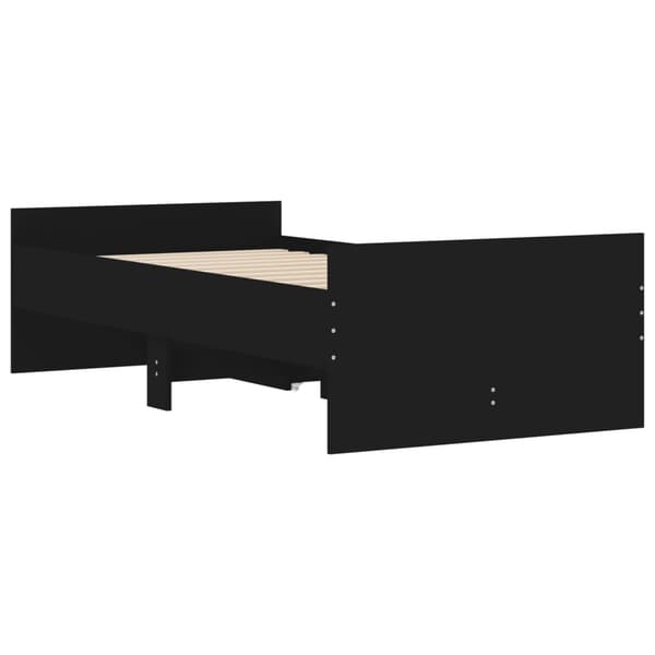 vidaXL Sengeramme med skuffer svart 75x190 cm
