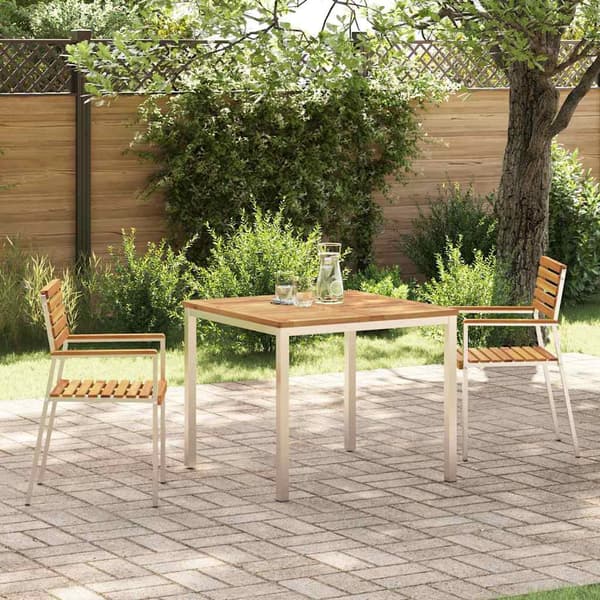 vidaXL Hage Spisegruppe 3 pcs Brun Solid akasietre