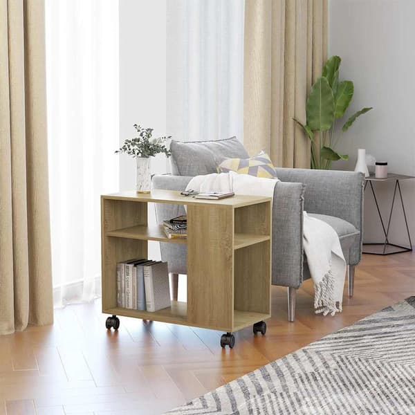 vidaXL Sidebord sonoma eik 70x35x60,5 cm konstruert tre