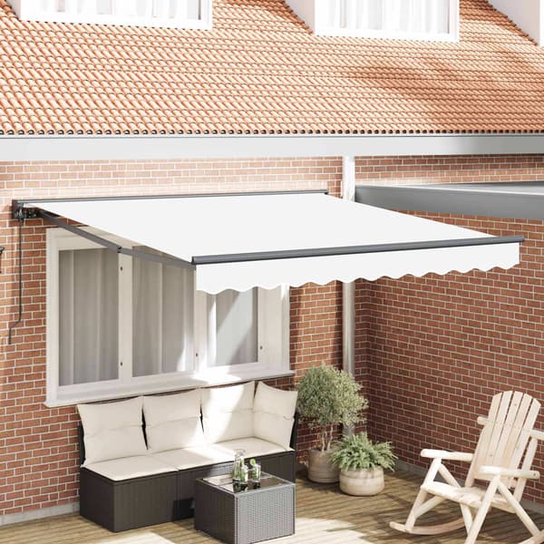 vidaXL Markiseramme Hvit 350 x 250 cm Polyester med PU-belegg