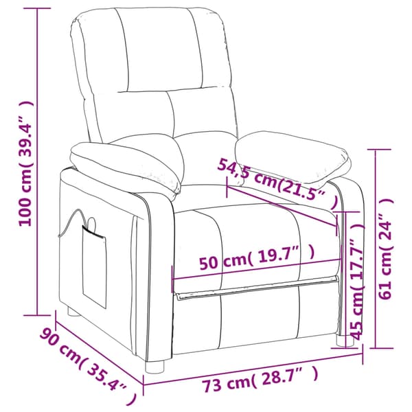 vidaXL Massagefåtölj svart tyg