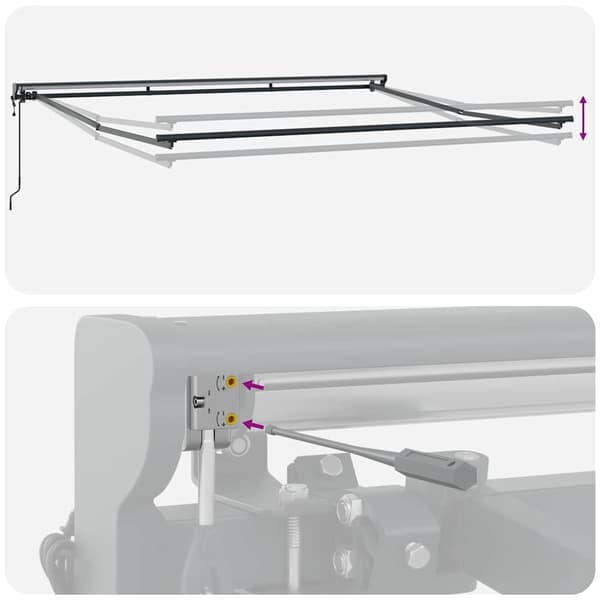 vidaXL Markisram Vit 400 × 300 cm Polyester med PU-beläggning