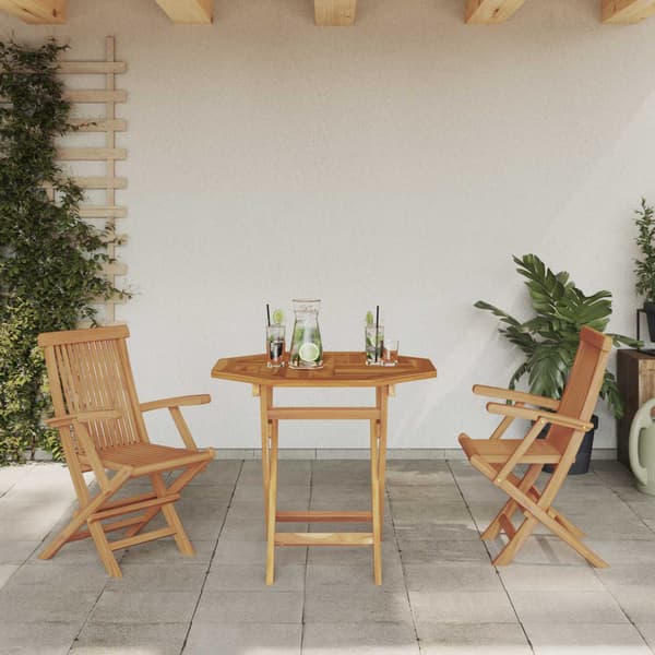 vidaXL Hage Spisegruppe 3 pcs Brun Solid akasietre