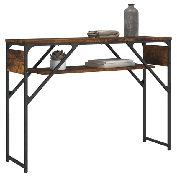 vidaXL Konsollbord røkt eik 105x30x75 cm konstruert tre