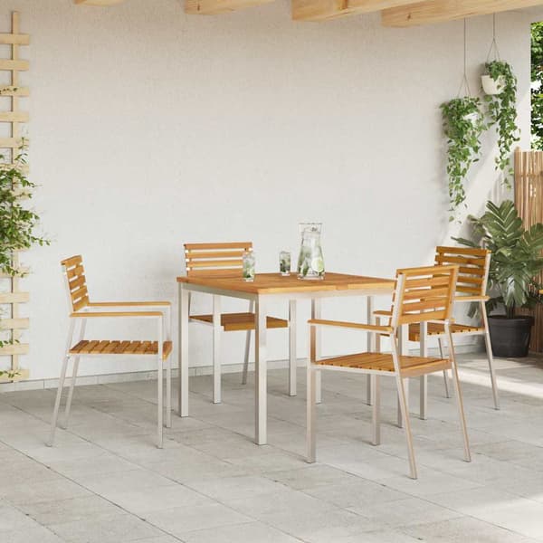 vidaXL SpiseBord Brun 90 x 90 x 75 cm Solid akasietre