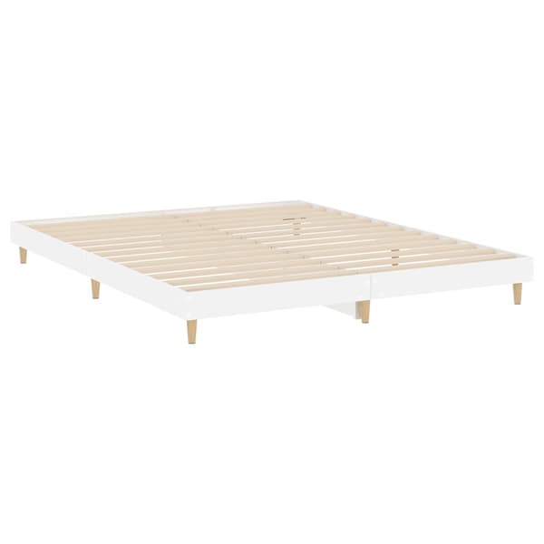 vidaXL Sängram vit högglans 200x200 cm konstruerad trä