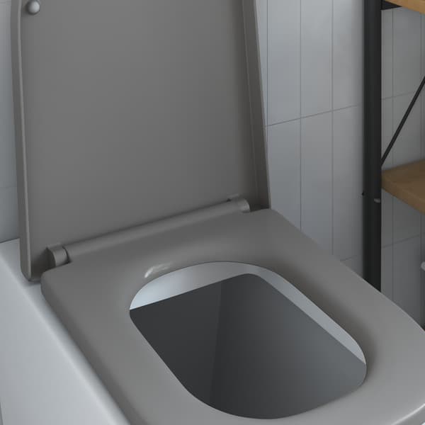 vidaXL Grå Plast Standard Justérbara armstöd Toalettsits Oval