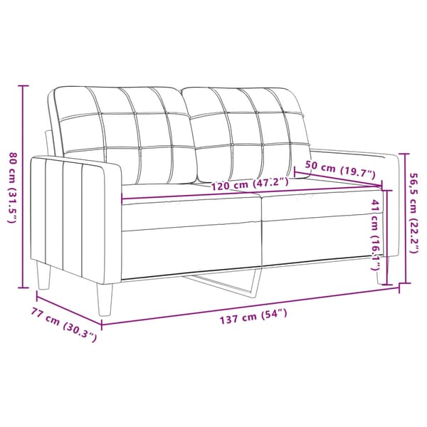 vidaXL 2-sitssoffa mörkgrå 120 cm sammet