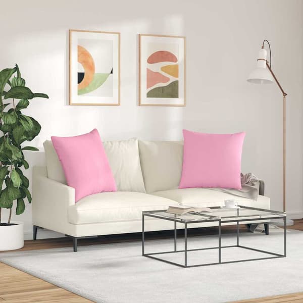 vidaXL Soffkuddar 2 st Rosa 60 x 60 cm tyg