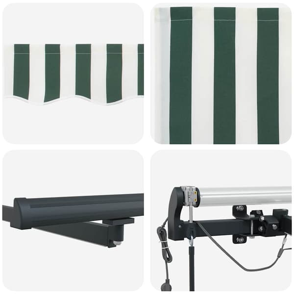 vidaXL Markiseduk med Grønn og hvit 400 × 300 cm Polyester