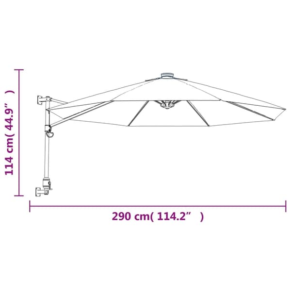 vidaXL Väggmonterat parasoll äpplegrön 290 cm