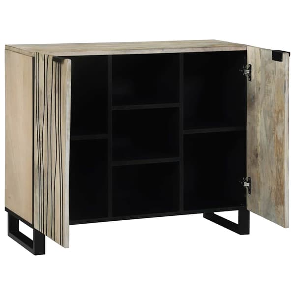 vidaXL Skap Hvit 90 x 33 x 75 cm heltre mango