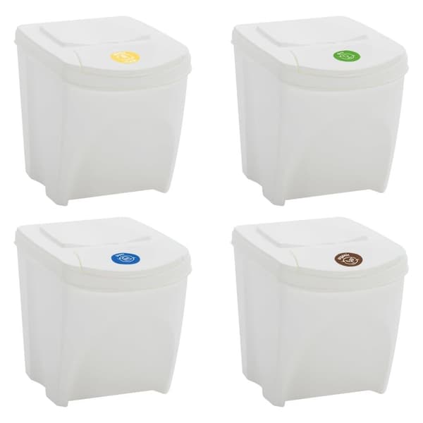 vidaXL Stapelbara soptunnor 4 st vit 100 L polypropen