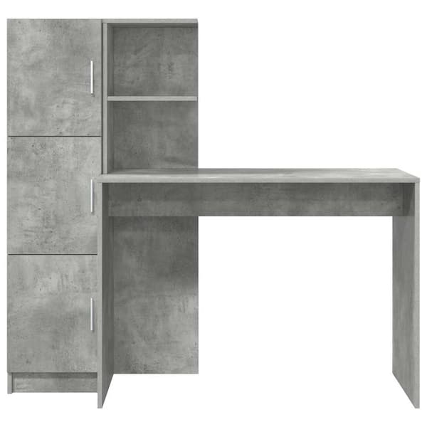 vidaXL Skrivbord 2 pcs Betonggrå
