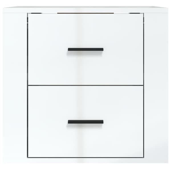vidaXL Väggmonterat sängbord vit högglans 50x36x47 cm