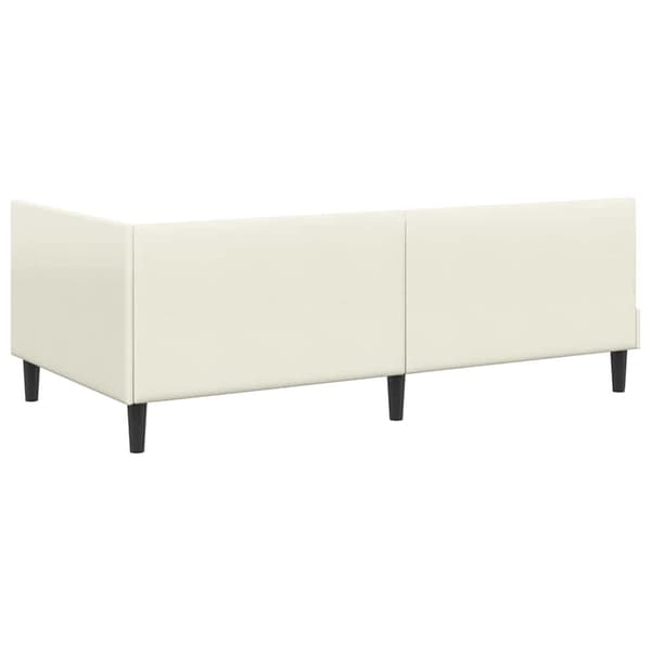 vidaXL Hörn sängram Grädde 80 x 200 cm Sammet och trämaterial