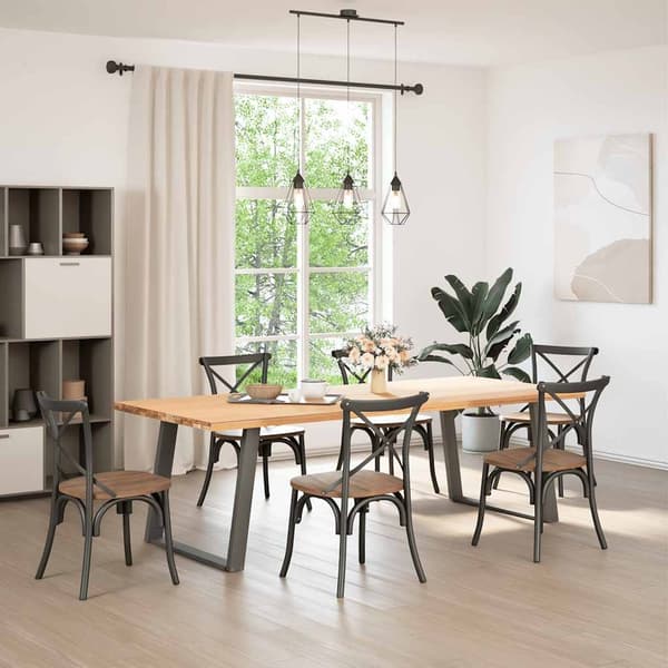 vidaXL Matbordsben U-formad 2 st antracit 100x(72-73) cm stål