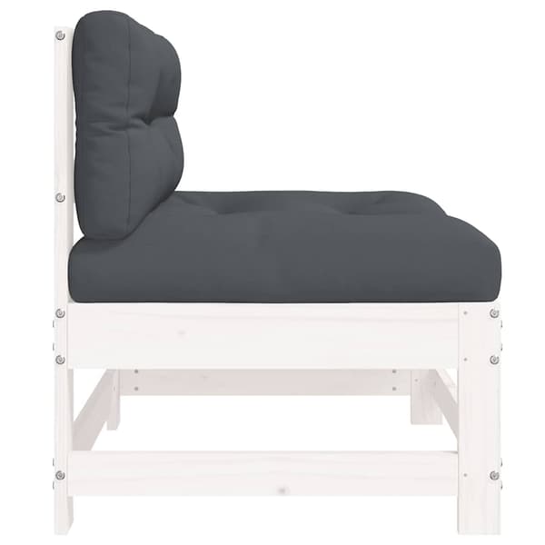 vidaXL Mittensoffor med dynor 2 st vit massiv furu