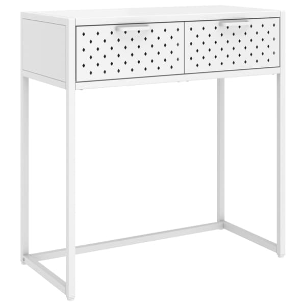 vidaXL Konsollbord hvit 72x35x75 cm stål