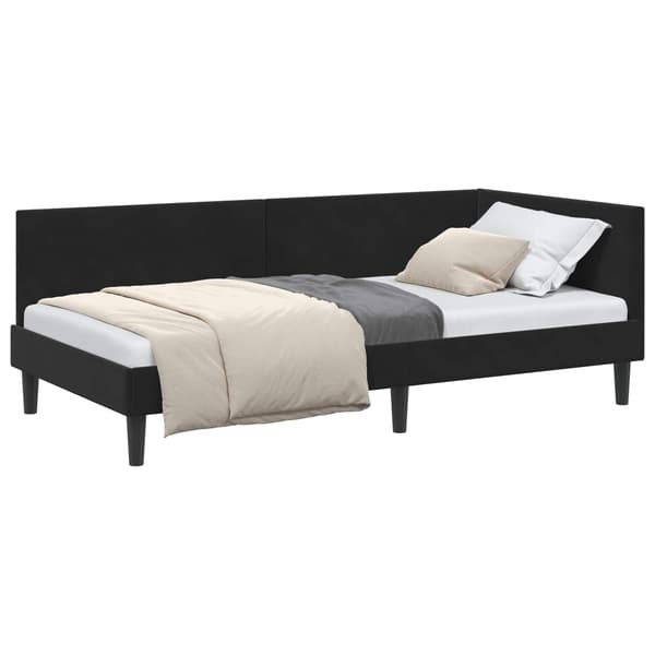 vidaXL Hörnssängram Svart 80 x 200 cm Sammet
