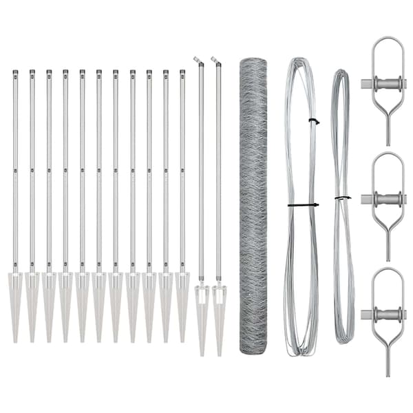 vidaXL Stängselstolpe Silver