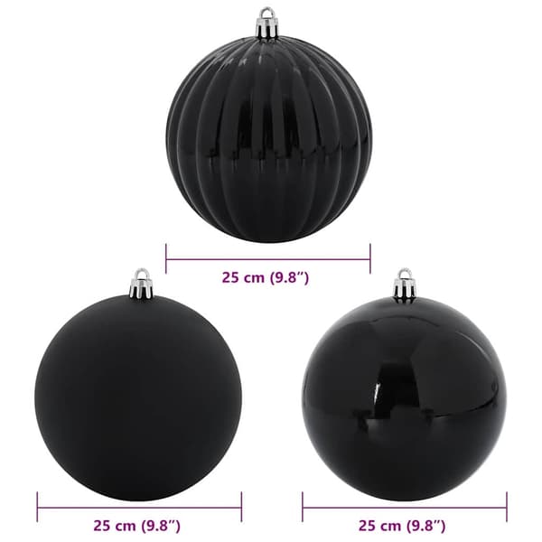 vidaXL Julepynt Sett XXL 3 pcs Svart Plast