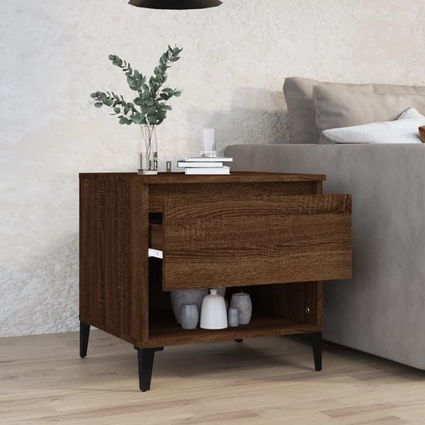 vidaXL Sidebord brun eik 50x46x50 cm konstruert tre