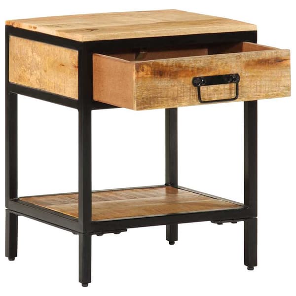 vidaXL Nattbord Brun 40 x 35 x 50 cm Solid mango tre og metall