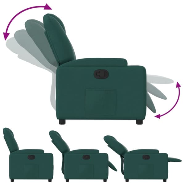 vidaXL Reclinerfåtölj mörkgrön tyg