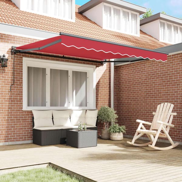vidaXL Markisram Röd 300 x 250 cm Polyester med PU-beläggning