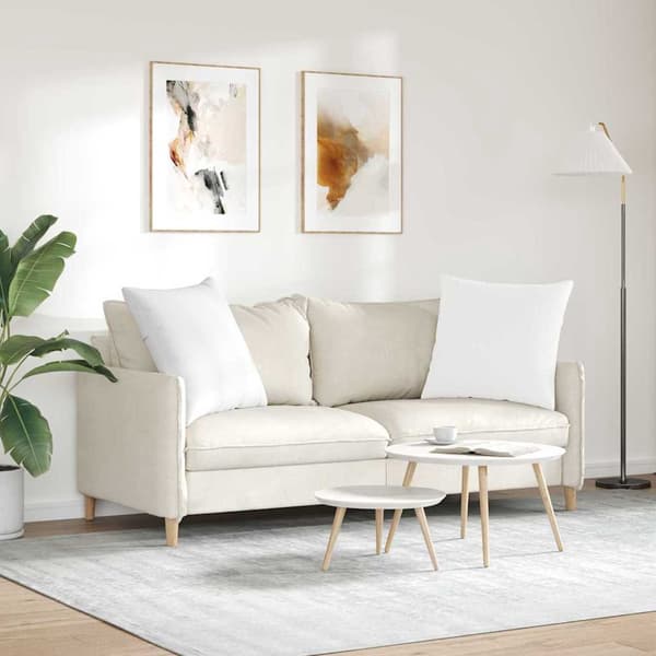 vidaXL Soffkuddar 2 st Vit 60 x 60 cm tyg