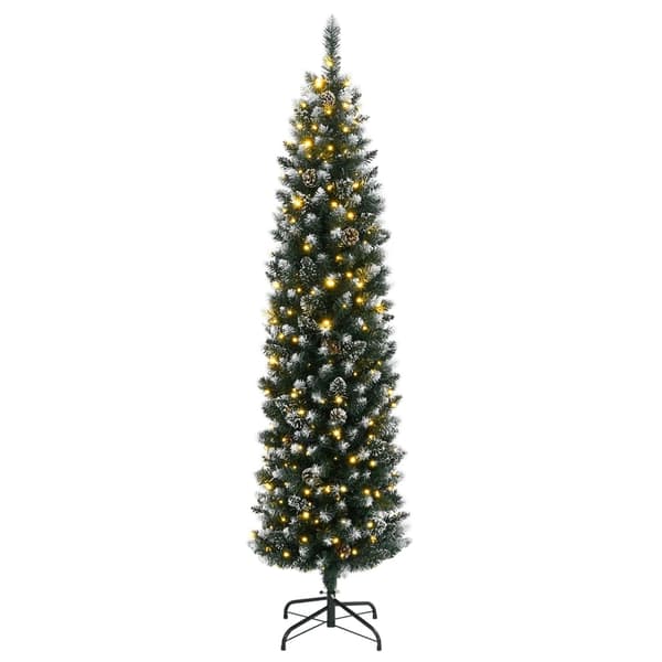 vidaXL Plastgran smal 300 LEDs 180 cm