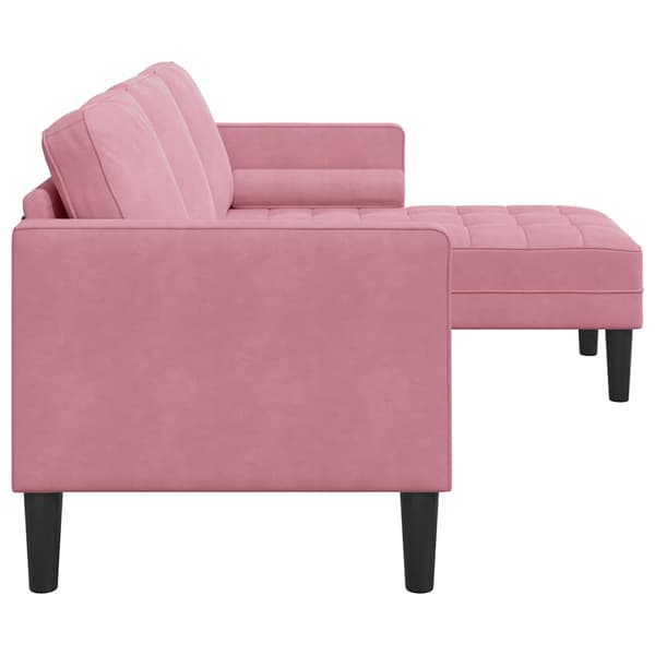 vidaXL Soffset med kudde Rosa Polyester