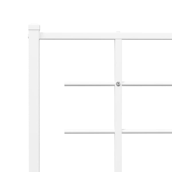 vidaXL Utskiftbar sengegavl i metall hvit 120 cm