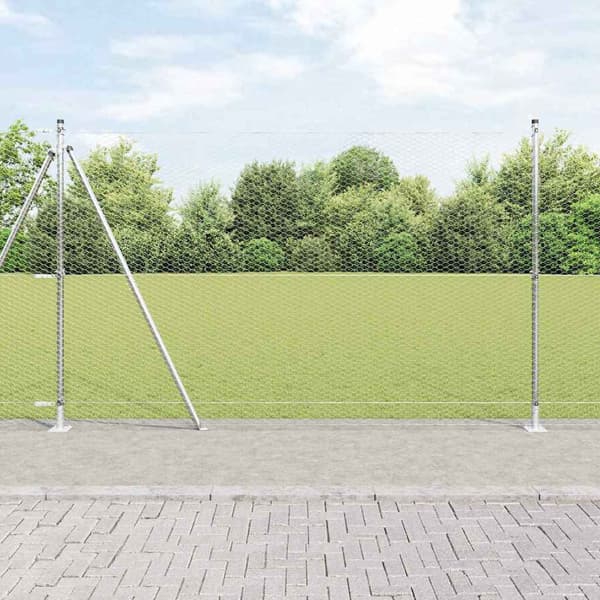 vidaXL Stängselstolpe Silver