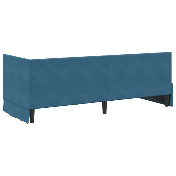 vidaXL Hörnssängram Blå 80 x 200 cm Sammet