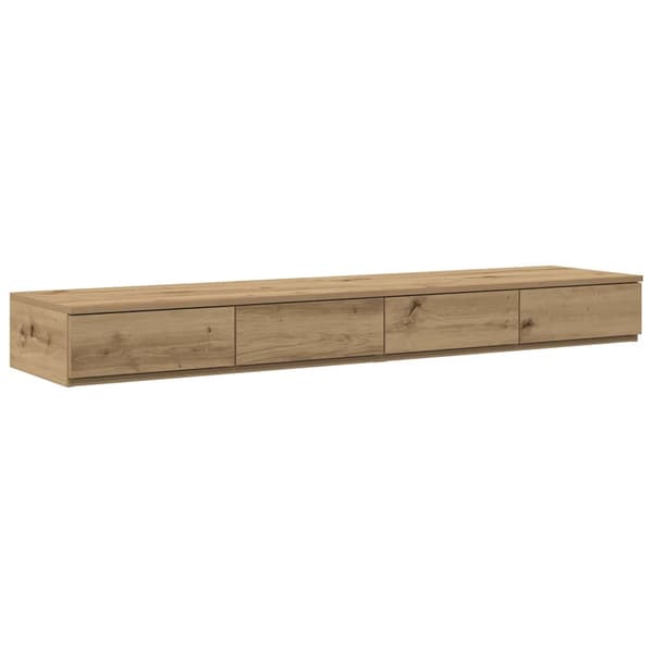 vidaXL Seng med lagring med skuff Artisan Eik 150 cm Konstruert tre