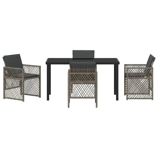 vidaXL Hage Spisegruppe 5 pcs Grå polyrotting