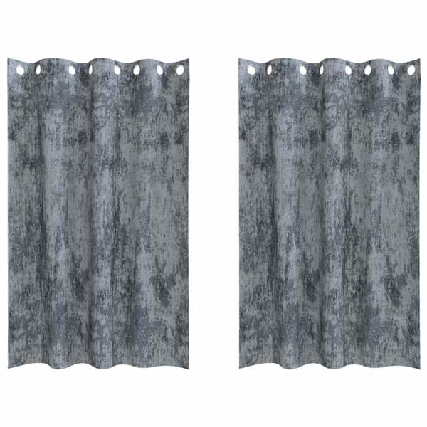 vidaXL Sammetsgardiner 2 pcs Silvergrå 175 x 140 cm Sammet
