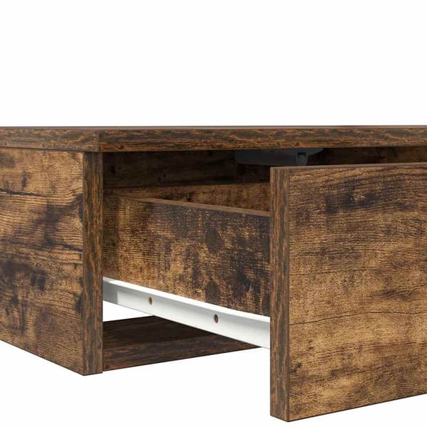 vidaXL Sengeskuffer Røkt eik 160 x 36,5 x 16,5 cm Konstruert tre